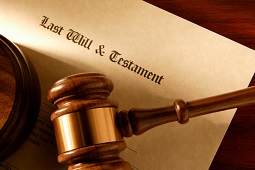Gavel on top of a will